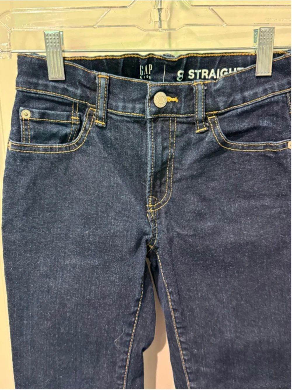 Boys Gap Blue Straight stretch elastic waist Jeans Size 8